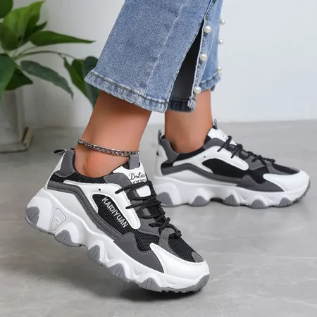 

Women‘s Color-block Lace-up Casual Chunky Sneakers