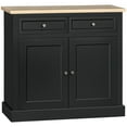 thumbnail image 2 of HOMCOM Sideboard Buffet Cabinet, Kitchen Cabinet, Coffee Bar Cabinet with 2 Drawers and Double Door Cupboard for Living Room, Entryway, Black, 2 of 9