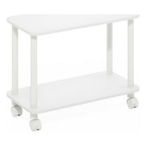 Pemberly Row Turn-N-Tube Rectangle End Table with Casters in White