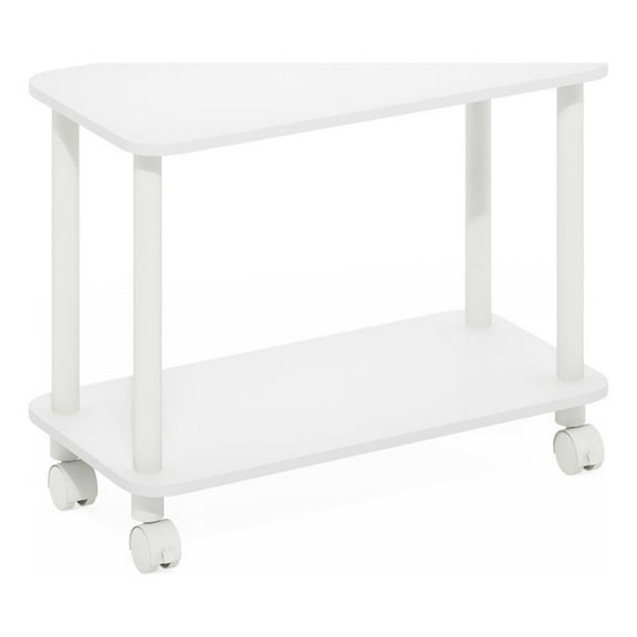 Pemberly Row Turn-N-Tube Rectangle End Table with Casters in White