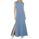 thumbnail image 1 of 2025 Vestido largo sin mangas con abertura para mujer: vestido camisero informal y holgado con bolsillos laterales, cuello redondo, tejido ligero, ideal para el verano, tallas S-XXL, 1 of 4
