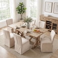 thumbnail image 3 of LEHZROAJ Linen Fabric Upholstered Dining Chairs Set of 4,Modern Armless Side Chair High Back for Dining Room,Living Room,Kitchen(Beige）, 3 of 9