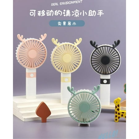 

Summer New Cute Cartoon Portable Desktop Wind Power Usb Charging Mini Fan
