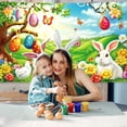 thumbnail image 1 of Ovzne Spring Wreath Fence Easter New Photo Material Photography Background Cloth On Clearance, 1 of 6