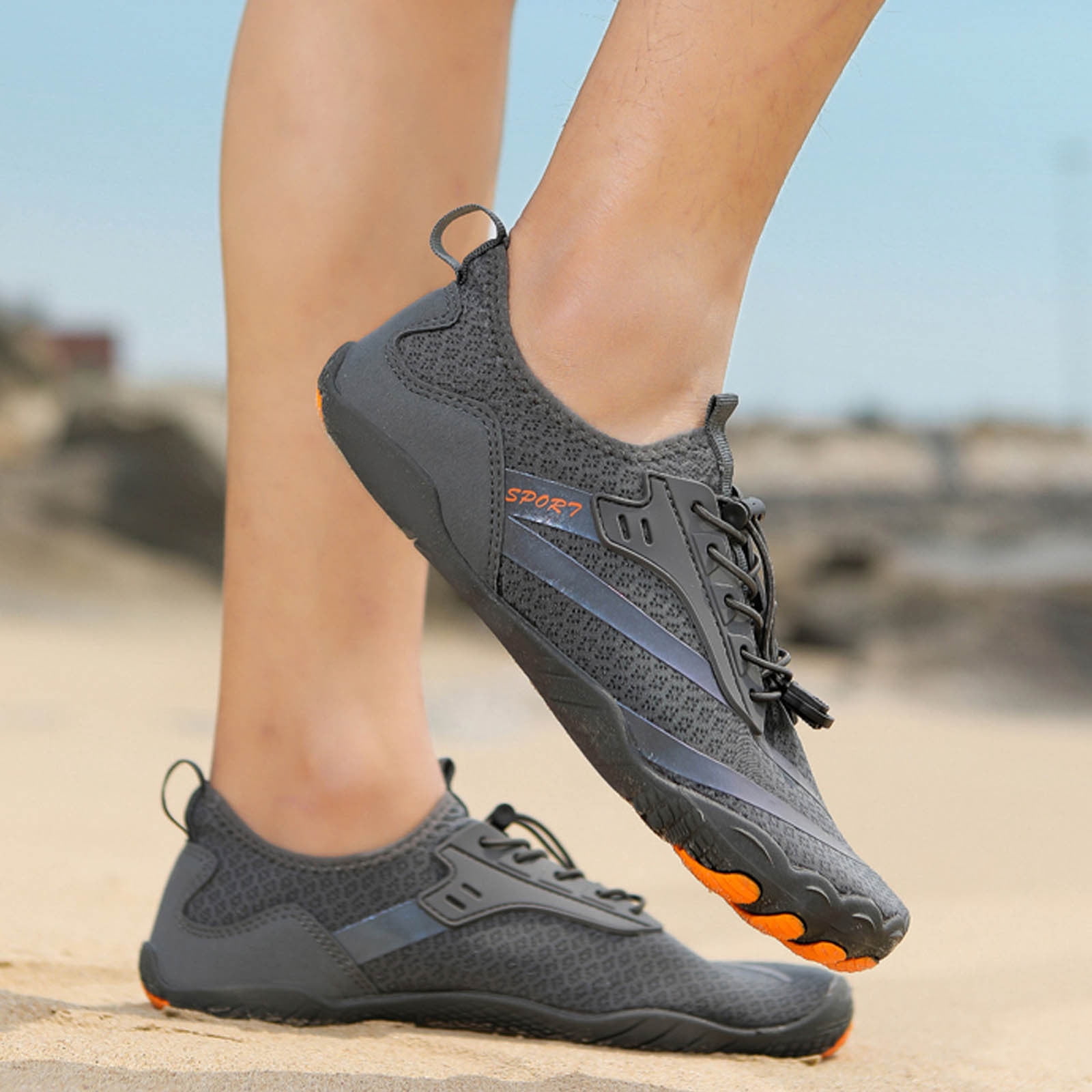 Oyedens Water Shoes for Men Wide Toe Non Slip Waterproof Barefoot Shoes Adult Hiking Athletic Sneakers