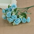 thumbnail image 2 of Cdar 1 Bunch 15 Heads Wedding Artificial Rose Flower Bouquet Home Party Decor, 2 of 4
