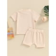 thumbnail image 6 of Aojekbee Toddler Boys Summer Shorts Sets Short Sleeve Letter Baseball Print Tops and Drawstring Shorts Sets, 6 of 10