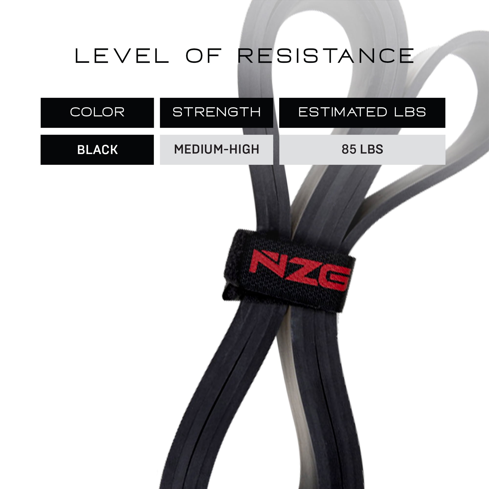 NZG 100% Latex-Free Organic Rubber Resistance Bands (1-Band, 85LB)