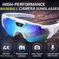 thumbnail image 4 of Glasses 4K Baseball Sunglasses with Camera, POV Recording Glasses, Sports Smart Glasses with Camera for Baseball, Lightweight Wearable Cameras for First-Person Action Video, 4 of 7