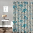thumbnail image 2 of Awypu Chic Modern Bathroom Decor Waterproof Shower Curtain Multiple Sizes Nautical Pastel Toned Sea Shell Starfish Mollusk Seahorse Coral Reef Motif White, 2 of 7