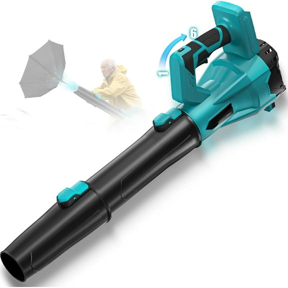 Cordless Leaf Blower for Makita 18V Battery(Bare Tool), 6 Speed Modes Electric Leaf Blower Up to 500 CFM, Elderly-Friendly Lawn Blowers, Lightweight Leaf Blowers for Lawn Care, Yard, Garage, Snow