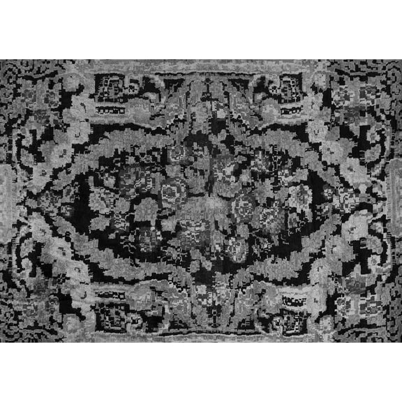 Ahgly Company Indoor Rectangle Medallion Gray French Area Rugs, 5' x 7'