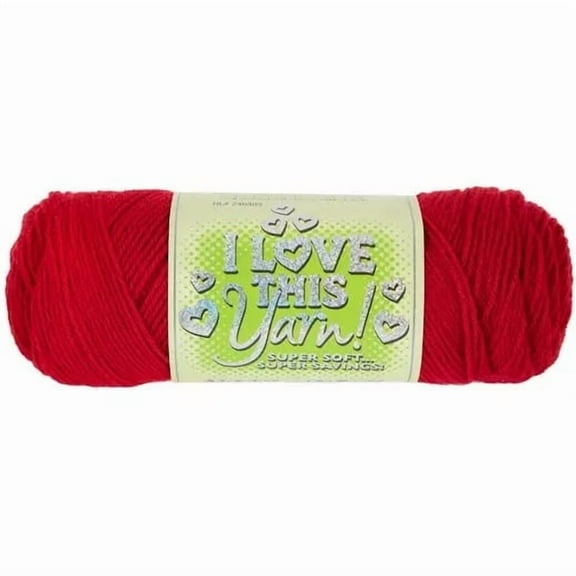I Love This Yarn Sport Weight, Light Weight Acrylic Yarn, 230 Yards, Red