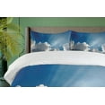 thumbnail image 4 of Ambesonne Blue White Duvet Cover Sets, Sky Clouds Sun Rays, 2-King, Blue White, 4 of 7