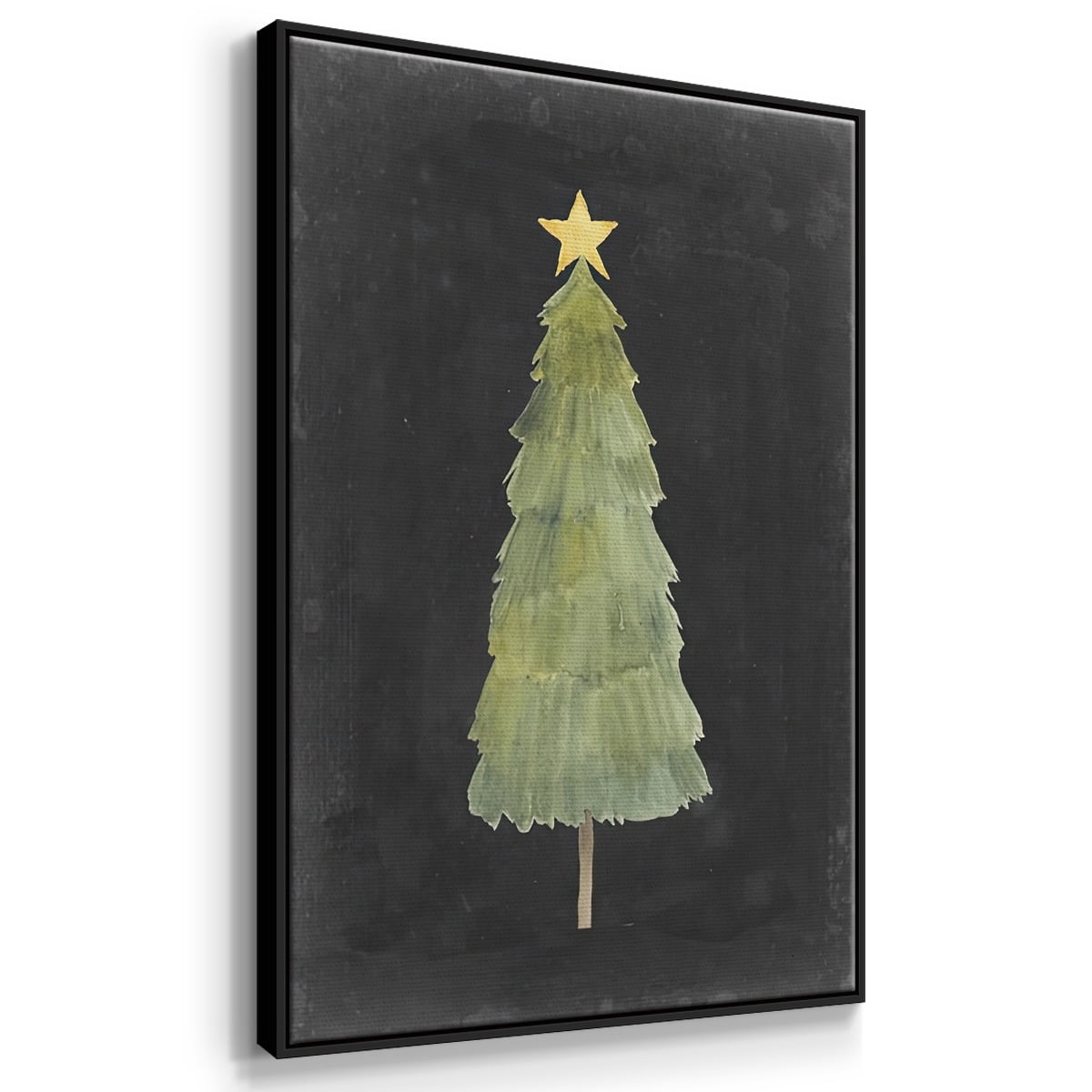 Christmas Glow Collection F - Framed Gallery Wrapped Holiday Canvas - 25 x 37 - Black Frame