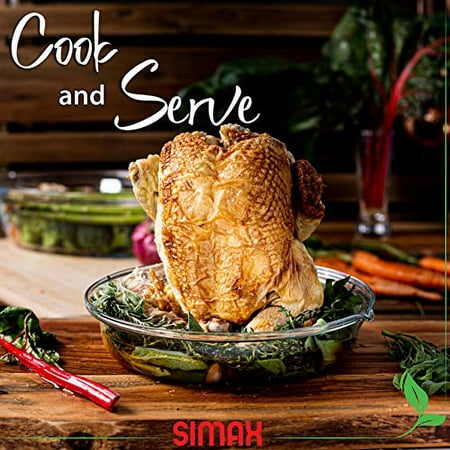 

Simax Glassware Vertical Chicken Roaster for Chicken: Borosilicate Glass Mini Turkey Holder & Vertical Turkey Roaster - Roasted Chicken Rack Poultry Rack - Chicken Holders for Roasted Chicken Prop
