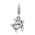 thumbnail image 3 of 925 Sterling Silver RH Green Swarovski Turtle with Lobster Clasp Charm Pendant; for Adults and Teens; for Women and Men, 3 of 3