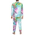thumbnail image 5 of Kll Dragonfly Floral Sleepwear Mens Flannel Pajamas,Long Cotton Pj Set, 5 of 9