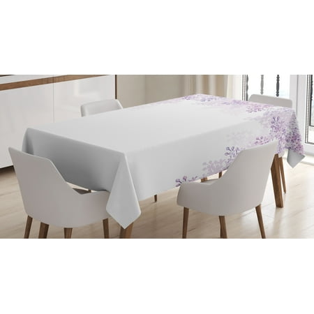 

Ambesonne Flower Tablecloth Rectangular Table Cover Lilac Blossoms Spring 60 x90 Pale Mauve Lavender