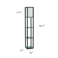 thumbnail image 2 of Coastal Craftsman Floor Lamp with Etagere Organizer Shelf, 2 USB Ports, 1 Charging Outlet, and Linen Shade, Minor Assembly Required, 2 of 5