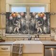 thumbnail image 2 of Yayeee Kitchen Curtains Tier Set of 2 Light Filtering 57"x24" Over Sink Window Panels, Watercolor Space, 2 of 7