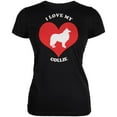 thumbnail image 1 of Valentines I Love My Collie Black Juniors Soft T-Shirt - Medium, 1 of 1