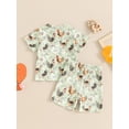 thumbnail image 6 of ALASELEGANTES Kids Baby Girls Summer Short Clothes Set, Chicken/Cow/Flower Print Short Sleeve T-shirt with Shorts Set Toddler 2Pcs Suit, 6 of 9