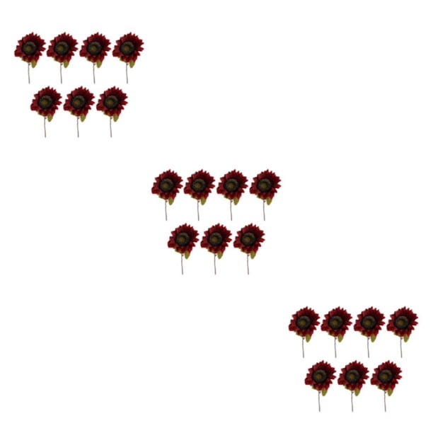 Ramo de flores artificiales Naiovety 7 Uds girasoles decoración jardín Rojo