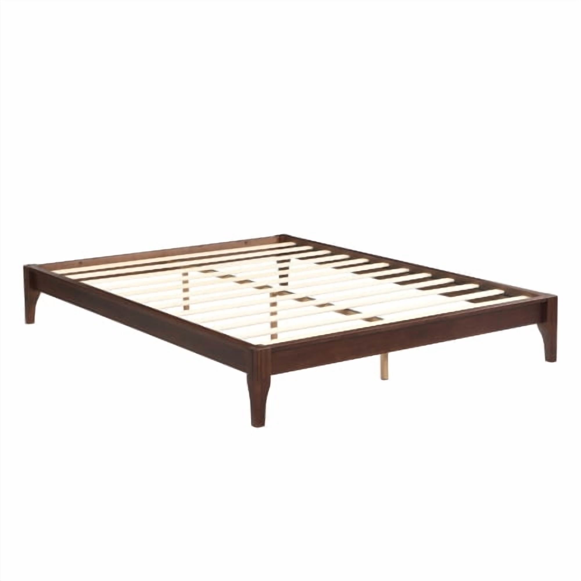 Euroco Dry Bamboo Wood Platform Bed Frame, 12 inch Height Queen Size Bed, Chocolate