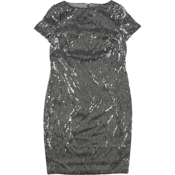 Vestido de cóctel con lentejuelas para mujer Ralph Lauren gris 12
