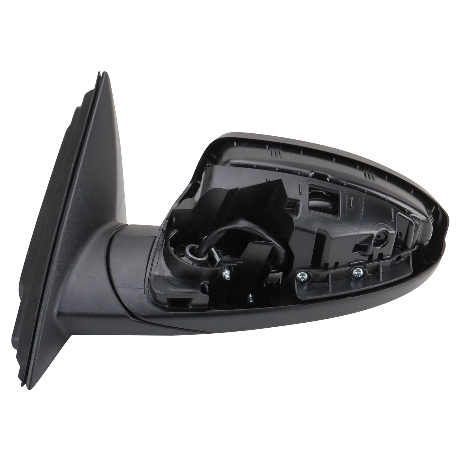 TRQ Driver Side Power Mirror Smooth Black Paint to Match Manual Fold Fits 2019-2023 Kia Forte KI1320226