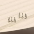 thumbnail image 3 of Women Square Crystal Wrap Claw Earrings Non Pierced Minimalist Gold Silver 1 Pair-gifts for women, 3 of 4