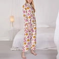 thumbnail image 3 of Fuzoiu Fall 70s Groovy Hippie 1 Print Women's Long-Sleeved Pajama,Lounge Button Down Nightwear,Womens Notch Collar Pajama Set-Medium, 3 of 7