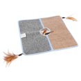thumbnail image 3 of Square Natural Sisal Cat Scratch Pad Scratcher Mat Floor Scratching Rug with Feathers, 3 of 9