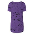 thumbnail image 5 of Blouses for Women, Womens Casual Printed Front Short Back Long Raglan Short Sleeved Round Neck Top, 5 of 5