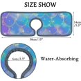 thumbnail image 7 of SKYSONIC Faucet Absorbent Mat 4 Pcs Mermaid Holographic Rainbow Kitchen Faucet Splash Catcher Washable Counter Drying Pads Behind Faucet for Kitchen Bathroom, 7 of 7