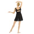 thumbnail image 4 of zdhoor Robe en Chiffon Asymétrique Lyrique pour Femmes Robe de Danse Ballet Contemporaine Performance Noire TP, 4 of 7