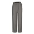 thumbnail image 4 of Diufon Lounge Pants for Women Casual Cotton Linen Palazzo Pants Spring Summer Solid Color Pants with Pockets, 4 of 6