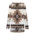 thumbnail image 4 of Blusa holgada de gran tamaño con estampado geométrico tribal azteca occidental retro para mujer, estilo túnica étnica para leggings, ahorros de Honeeladyy, 4 of 4