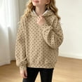 thumbnail image 3 of Cethrio Girls Hoodies, Printed Pullover Long Sleeve Casual Hooded Sweatshirts Khaki Size 7-8 T, 3 of 7