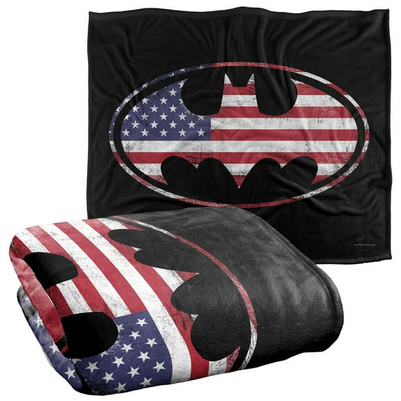 Batman American Flag Bat Logo Officially Licensed Silky Touch Super Soft Throw Blanket 50' x 60'