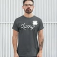 thumbnail image 3 of Tee Hunt Lucky Shamrock T-Shirt St. Patrick's Day Funny Holiday Men's Tee, Charcoal, XX-Large, 3 of 5