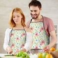 thumbnail image 5 of Pioneer Flower Floral Print Pattern Cotton Linen Apron with Pockets, Waterproof Adjustable, 33x27 Inch for Kitchen, Gardening, BBQ, Salon, 5 of 6