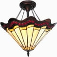 thumbnail image 2 of ADRIANA Tiffany-style 2 Light Baroque Semi-flush Ceiling Fixture 16" Shade, 2 of 2