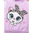 thumbnail image 4 of WIBACKER Baby Girl Clothes Toddler Girl Outfits Sweatshirt Pants Cute Little Kids Outfit Set Cat Girl Fall Winter Clothes, 4 of 7