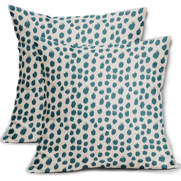 Housses de Coussin Citrouilles Colorées Housses de Coussin d'Automne 16x16 Lot de 2 Housse de Coussin d'Extérieur Mélange de Coton pour Ferme Canapé Patio Lit Voiture