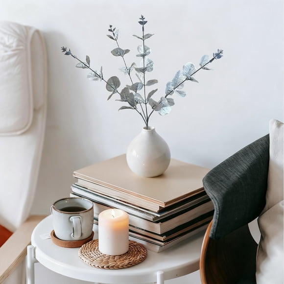 Guirnalda de Plantas Artificiales de Eucalipto de Plástico para Decoración, Plateado MNFD