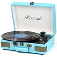 thumbnail image 1 of Tocadiscos Maleta portátil Bluetooth de 3 velocidades Reproductor de vinilo con parlantes incorporados Tocadiscos Sonido de audio mejorado Cuero de PU Vintage, 1 of 5