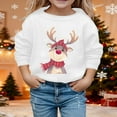 thumbnail image 2 of Wdgfv Chandail à Col Rond à Manches Longues pour Filles, Doux et Décontracté, Haut à Enfiler pour la Saison des Fêtes, Tenue Confortable, Blanc, 8-9 Ans, 2 of 4