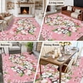 thumbnail image 5 of Large Area Rugs for Living Room Bedroom, Pink Orchid Flowers 5'x8' Rug Washable Carpet Runner Indoor Outdoor, Vintage Floral Leaves Plants Spring Non Slip Floor Mats Rug for Kitchen, Bathroom, 5 of 8